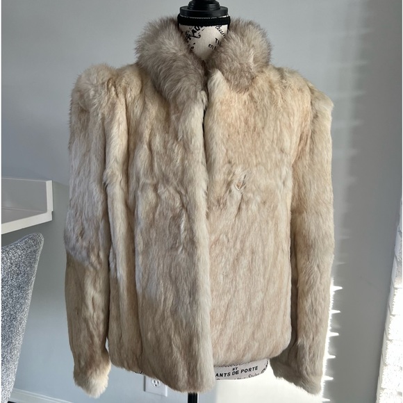 Jackets & Blazers - NATURAL RABBIT FUR COAT